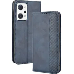 OPPO Reno9 A/7 A ケース 手帳 OPG04 リノ7a  チェック柄 合革 レトロ 手帳 ケース 【Color】 ネイビーのサムネイル