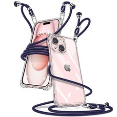 iPhone 15 케이스 클리어 숄더 아이폰 15 스마트폰 케이스 iPhone15 커버 어깨걸이 대각선 걸이 줄무늬 케이스 투명 얇은 경량 TPU 휴대 케이스 케이스