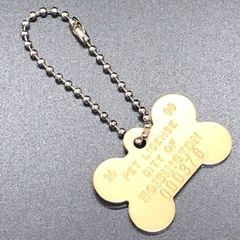 【  ドッグタグ 】 2000年 Dog Tag ※チェーン付き　キーホルダ　キーチェーンなどに！ アンティーク 犬 猫　キャットタグ　ネックレス KEY021