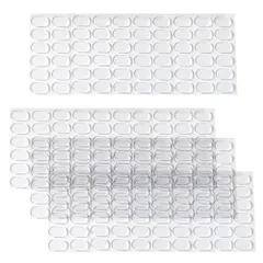 フィギュア固定用 両面テープ 3シート 180枚 13*8*1mm 透明 強力 粘着テープ 固定シール 転倒防止 剥がせる あと残らない 滑り止め フィギュア用 (楕円)