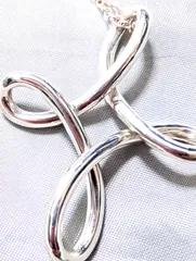 美品 TIFFANY & CO. ティファニー ラージ オープンクロス インフィニティクロス ペンダント ネックレス シルバー925 L 3cm