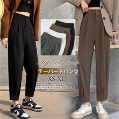 セール テーパードパンツ レディース ボトムス スラックス 九分丈 ビジネス ウエストゴム カジュアル ゆったり 着痩せ 結婚式 卒業式 おしゃれ