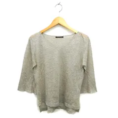 バンヤードストーム BARNYARDSTORM カットソー ニット Vネック リブ ロングテール 透け感 七分袖 F グレー /NT12