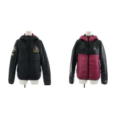 ヒステリックグラマー HYSTERIC GLAMOUR プリマロフト ナイロンタフタ リバーシブル フーデッド 中綿ジャケット ワッペン S 紫 パープル 黒 ブラック 0153AB03 /AN41のサムネイル