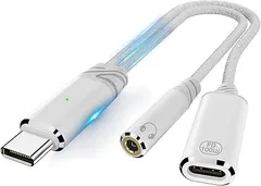 【2025 新版】2in1USB C to 3.5mm ケーブル 同時音楽再生 イヤホン変換アダプタ USB Type C to 3.5mm 音質二股 DAC搭載 Hi-Fi音質 急速充電100W 高耐久編組ナイロンケーブル DAC搭載 対のサムネイル