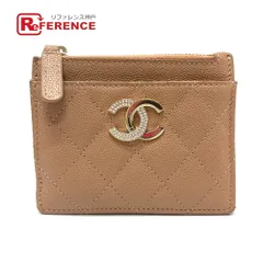 CHANEL シャネル 2つ折り財布 ココマーク マトラッセ キャビアスキン ベージュ
