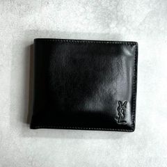 【現行】YSL SAINT LAURENT サンローラン / イーストウェストウォレット 二つ折り財布 カーフレザー ブラック カサンドラ East/West 610193