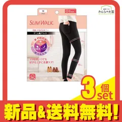 スリムウォーク 24h マルチスキニーデニム風 1枚 (ブラック M) 3個セット まとめ売り