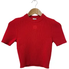 美品 23SS LOEWE ロエベ CROPPED SHORT SLEEVE KNIT アナグラム