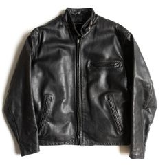 【雰囲気抜群/ビッグサイズ】SCHOTT【141/シングルライダースジャケット】42 ブラック ボアライナー付き レザー アメリカ製 ショット 25070340