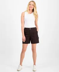 【送料無料】 スタイルアンドコー レディース ハーフパンツ・ショーツ ボトムス Women's Comfort-Waist Cargo Shorts Regular & Petite Created for Macy's Rich Truffle