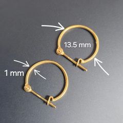 フープピアス 1mm×13.5mm メンズ レディース  K18刻印 ピアス