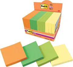 f.マルチカラー6 ポストイット 付箋 強粘着 ノート マルチカラー6 75×75mm 90枚×12冊 6541SS-MC-6