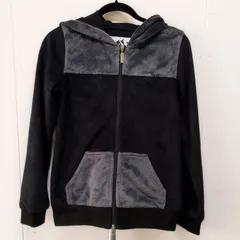 X-girl／エックスガール　ベロアパーカー　ダブルジッパー　フリースジャケット　フード付き　ダブルジッパー　裏起毛　　E418