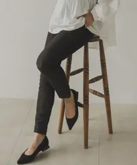 夢展望公式 [新品未使用] フェイクダウンパンツ [ブラック] 他カラー別ページ有 rectangle パンツ ストレートパンツ（フルレングス） 533780-02