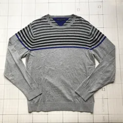 ト2412-12-3395 トミーヒルフィガーTOMMY HILFIGER  カシミヤ混ニット　薄手セーター　グレー　Ｌ