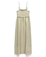 新品 ZARA(ザラ) ハニカム ミディ ワンピース