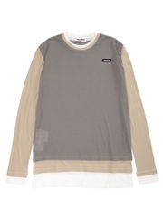 ミュウミュウ MIU MIU 3レイヤード コットンガーゼ クルーネック 長袖 Tシャツ MIUMJA90617L2 MIU MIU (ミュウミュウ) 3レイヤード コットンガーゼ クルー