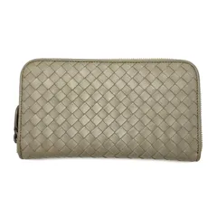 【中古】良品 BOTTEGA VENETA ボッテガ ヴェネタ イントレチャート レザー ラウンド ファスナー 長財布 eH0405N