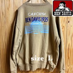 【古着】BEN DAVIS(ベンデイビス)スウェット L ベージュ 左右ポケット トレーナー