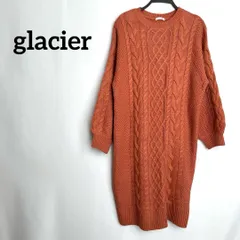 glacier グラシア　ニット　ワンピース　ピンク　長袖　シンプル　編み目
