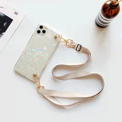 新品　iphone13mini用　スマホ　ケース　ストラップ付　シェル　リボン