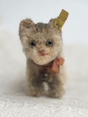 送料無料★シュタイフ★Cat Tabby 10cm オールID's完品★タビーキャット/ねこ/猫/ネコのタビー★ビンテージ/アンティーク★Steiff