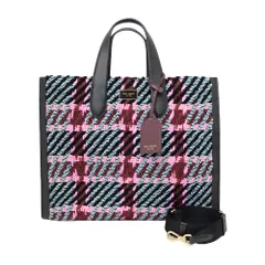 【名東】【KATE SPADE】ケイトスペード マンハッタン ツイード トート 2WAY ショルダーバッグ ピンク ブラウン ブラック レディース その他【新品同様】【中古】