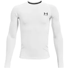 【新品】【ジュニアサイズ】UNDER　ARMOUR（アンダー アーマー）速乾性 長袖 UAヒートギアアーマー ロングスリーブ シャツ マルチスポーツ インナーシャツ ジュニア キッズ　ホワイト×ブラック　1361731-100