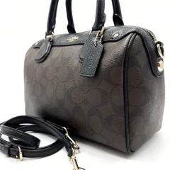 ✨良品✨ COACH コーチ シグネチャー トートバッグ ハンドバッグ ショルダーバッグ PVC レザー 革 ブラウン 茶色 ブラック 黒色 ユニセックス 男女兼用 メンズ レディース