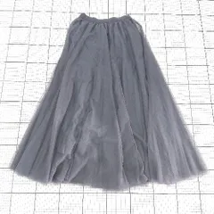 ◇ Θ GRL グレイル ボリューム ロング チュール スカート サイズM グレー系 レディース E  【1508260063296】