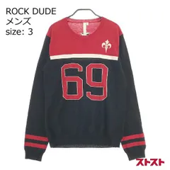 ROCK DUDE 長袖ニットセーター ブラック系 03 [240101117856]のサムネイル