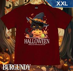 GENJU XXL 사이즈 할로윈 고양이 고양이 호박 유령 남성 티셔츠 반소매 HALLOWEEN Harvest Festival