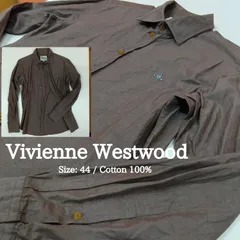 人気 ★ Vivienne Westwood  ／ ヴィヴィアンウエストウッド ／ サイズ44（Sサイズ）／ ヴィヴィアン シャツ  ／  無地柄 シャツ ／ コットン シャツ  ／  綿100％ ／ メンズ  ／ レディース