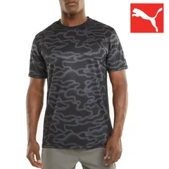 【新品】puma（プーマ）吸汗 速乾 半袖 Tシャツ メンズ トレーニング半袖 Tシャツ　ラン グラフィック Tシャツ SSシャツ メンズ プラクティス シャツ トレーニング ランニング ジョギング サッカー　プーマブラック　520856-51