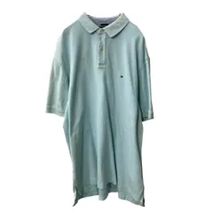 TOMMY HILFIGER 半袖 ロゴ ポロシャツ XL ライトブルー トミーヒルフィガー ワンポイントロゴ 古着卸 アメリカ仕入 a707-5492