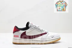 Travis Scott x Air Jordan 1 "Reverse Mocha" AJ1 逆さフック TS ライトニング コラボレーション ロートップ カルチャーバスケットボールシューズ-WTO輸入4