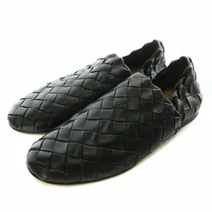 ボッテガヴェネタ BOTTEGA VENETA スリッポン ローファー レザー ラウンドトゥ イントレチャート 43 28cm 黒 ブラック /XZ ■GY17