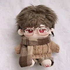 【新品未使用】20cm ぬい服　5点セット ニット マフラー メガネ　ピアス　冬　着せ替え　ぬい活 　推し活 　推しぬい　綿人形 　ちびぬい　ちびぐるみ 　棉花娃娃 コットンドール