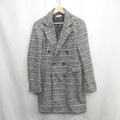 ◇ ⊇ imp 千鳥格子 チェック 長袖 ミドルコート サイズL ブラック系 レディース E  【1411280033838】