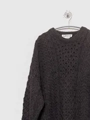 【ORVIS】90-00s アイルランド製 フィッシャーマンニットセーター ウール100% L 古着