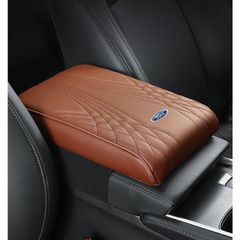 ◆フォード FORD◆ブラウン◆車 アームレストマット コンソールボックスパッド 形状記憶 肘置きカバー 収納ボックスマット 革製 高めパッド