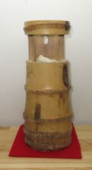 逢絢亭】茶道具 香合 松皮香合 織部の松を以て 木製 不蔵庵 龍渓