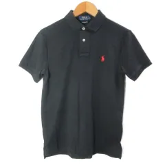 ポロ ラルフローレン POLO RALPH LAUREN ポロシャツ 半袖 カスタムスリムフィット ポニー刺繡 ワンポイント XS 165/88A 黒 ブラック X