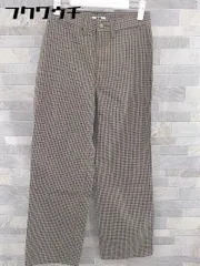 ◇ UNIQLO U ユニクロユー チェック ワイド パンツ サイズW61㎝ H88㎝ グレー ブラウン レディース 【中古】 【1104070004483】