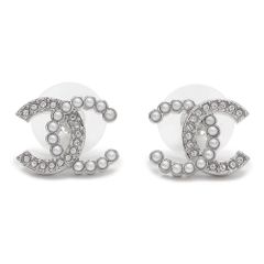 シャネル ピアス レディース スタッドピアス アクセサリー ココマーク CCマーク パール ラインストーン シルバー ABD478 B16782 NY391 CHANEL (ec)