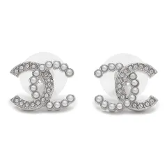 シャネル ピアス レディース スタッドピアス アクセサリー ココマーク CCマーク パール ラインストーン シルバー ABD478 B16782 NY391 CHANEL (ec)