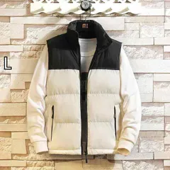 [L]メンズ ファッション 服 男性用 オシャレ シンプル 大人 かっこいい 大きいサイズ ストリート 紳士服 秋 ダウン 綿 ベスト 韓国スタイル カジュアル チョッキ スタカラー カラー ブロック ファッション ジャケット