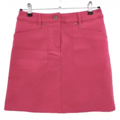 【超美品】マンシングウェア スカート ピンク×白 ロゴ刺しゅう ストレッチ レディース 9 ゴルフウェア Munsingwear