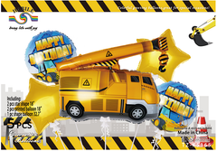 風船 アルミバルーン 5点セット クレーン車 乗り物 パーティー 飾り付け 誕生日 バースデーバルーン 装飾用品 男の子 装飾